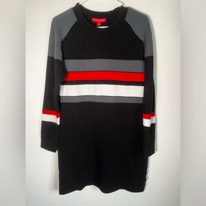 Krimson‎ Klover Pearl Sweater Dress Ribbed Black Colorblock Women Size XL